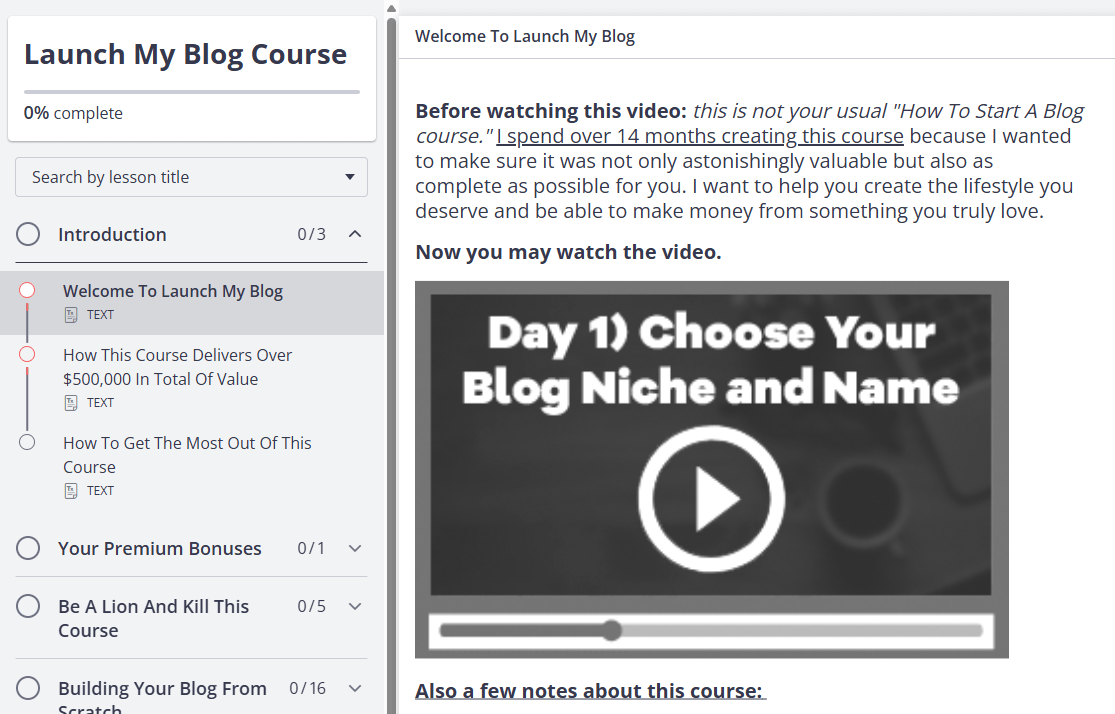Course curriculum and structure